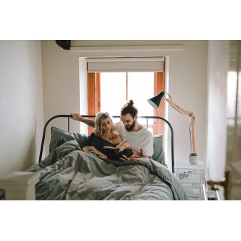 DARK GRAY BED LINEN SET (2 pillowcases, bed sheet, duvet cover)